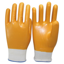 NMSAFETY oil proof knitted nylon fully coated nitrile safe hands gloves